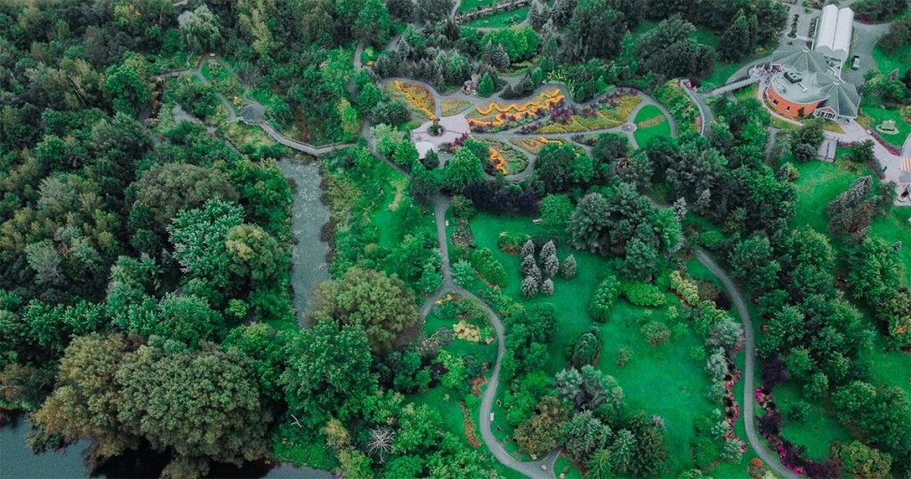 Photo aérienne du parc Marie-victorin